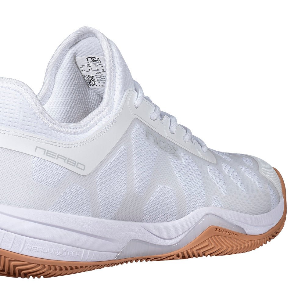 NOX NERBO White/Gum Rubber 2026 Padel Shoes - Tienda Tennis